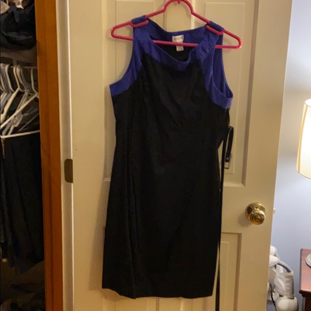 Black and purple maternity dress